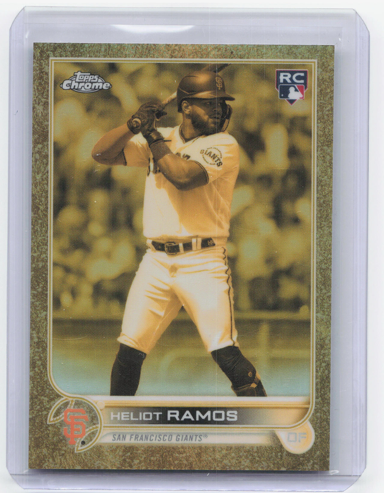 2022 Topps Gilded Collection #160 Heliot Ramos RC Gold Etch Refractor #/199