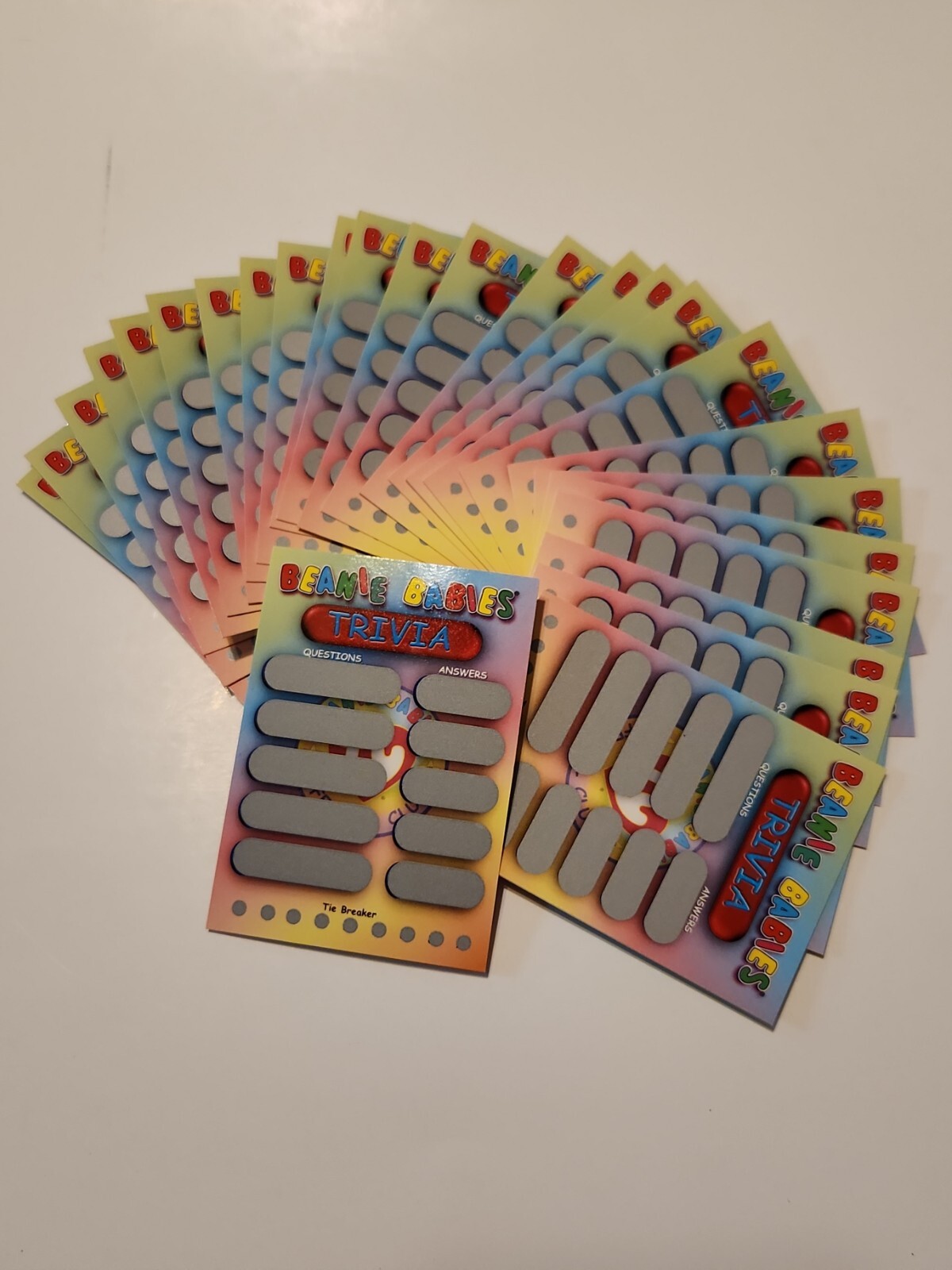 TY BEANIE BABIES SCRATCH OFF QUESTIONS & ANSWERS TRIVIA GAME CARD LOT OF 26