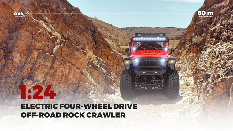 1/24 RC Pickup 4WD 4x4 Remote Control Rock Off Road Crawler Car Model RTR Toys - Image 3 of 4