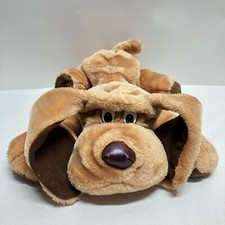 Best Toy Brown Hound Dog Plush 13" Stuffed Animal Toy Vinyl Nose Cartoon Eyes EC