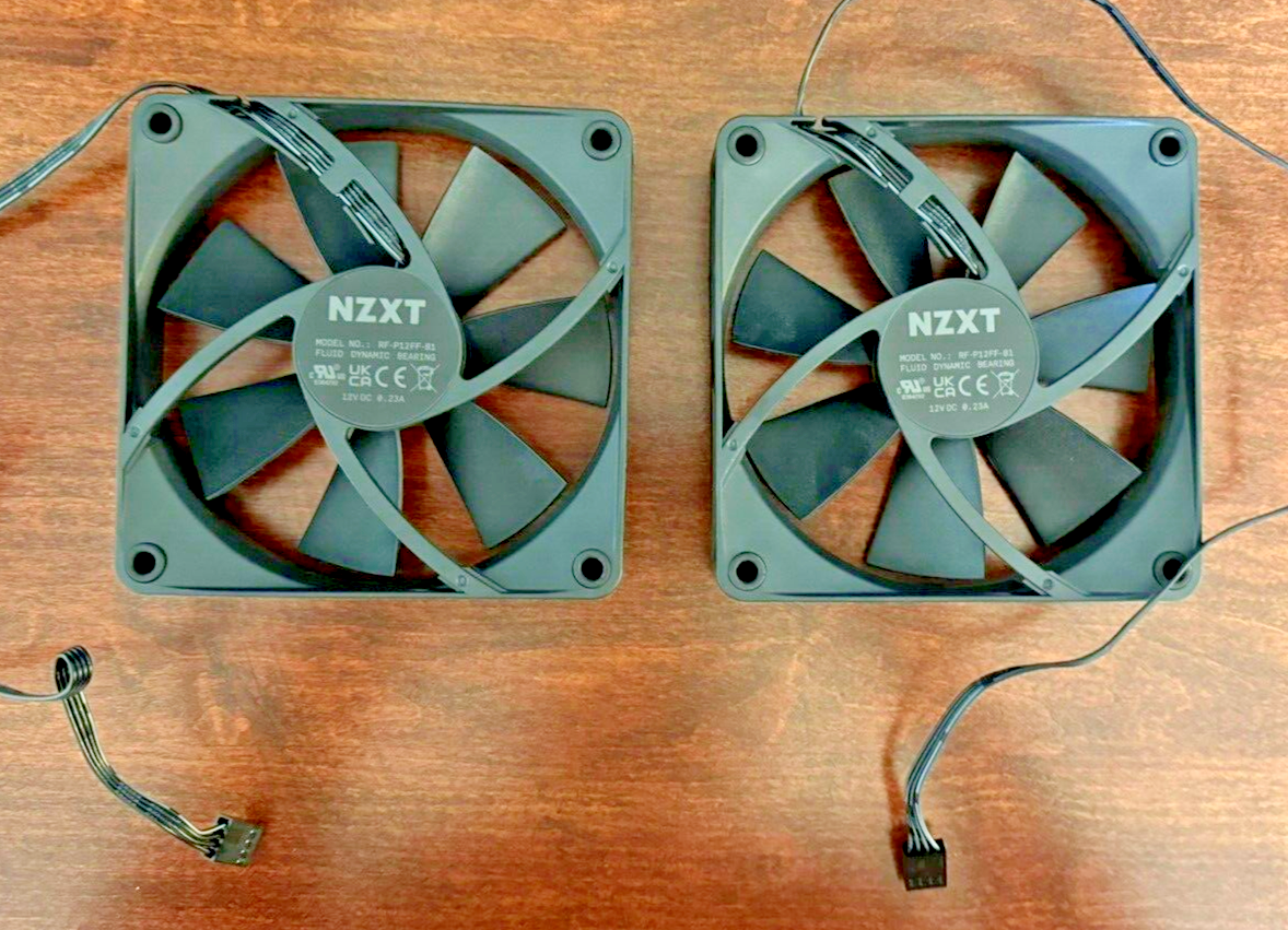 NZXT 120mm Static Pressure Fan Model RF-P12FF-B1, Black, Qty. 2 | eBay