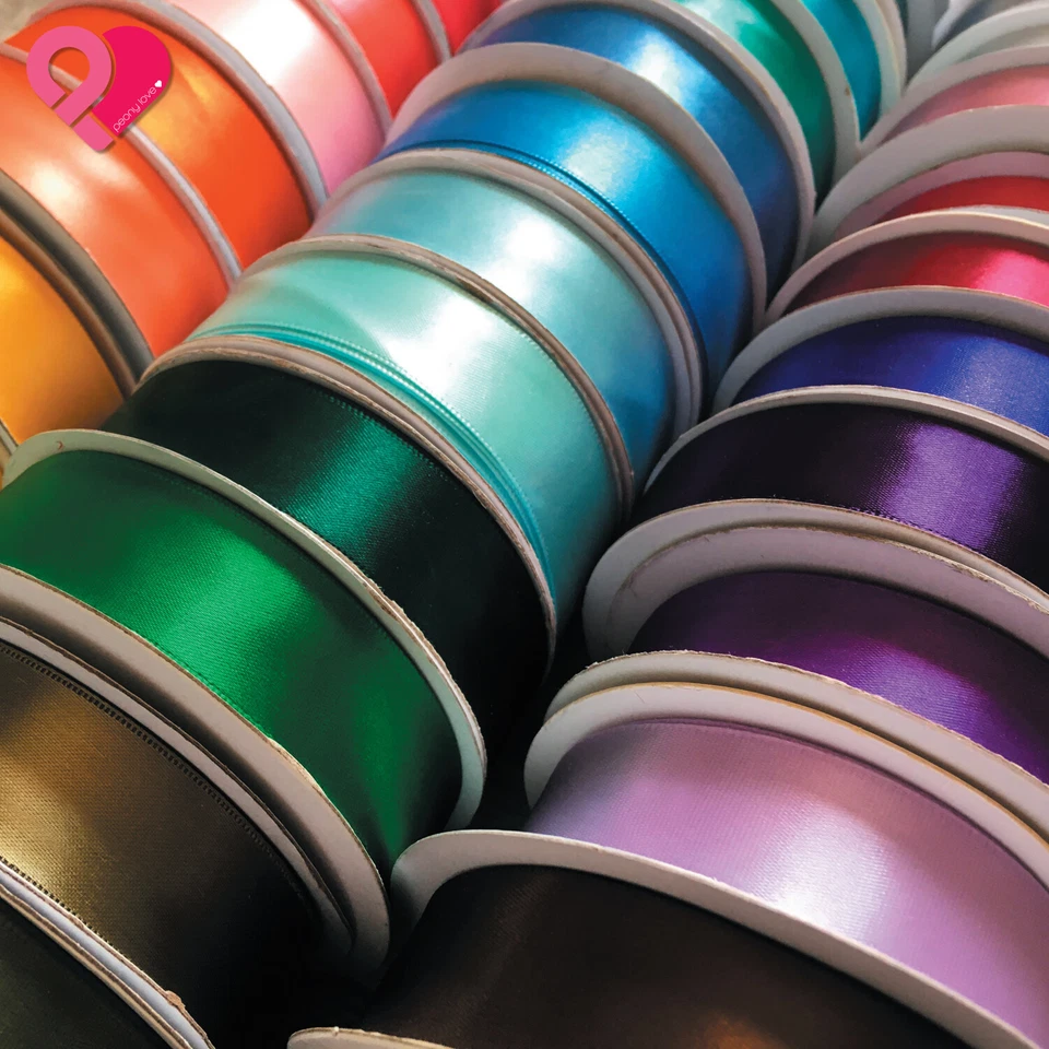 7/8" 0.875-1.5" Satin Ribbon Glitter Metallic Taffeta Gift Trim Bulk 1-100 yards - Image 3 of 4