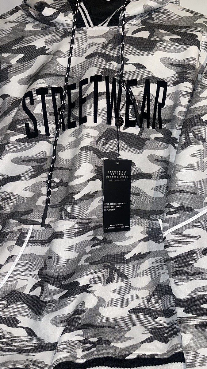Encrypted Brand Streetwear White Camo Style Hoodie Men's Size