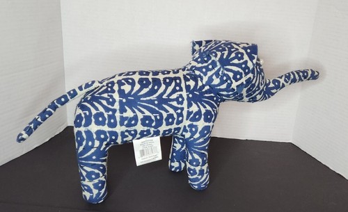 Primitives by Kathy Elephant Block Flower Print Blue Linen - Picture 8 of 13