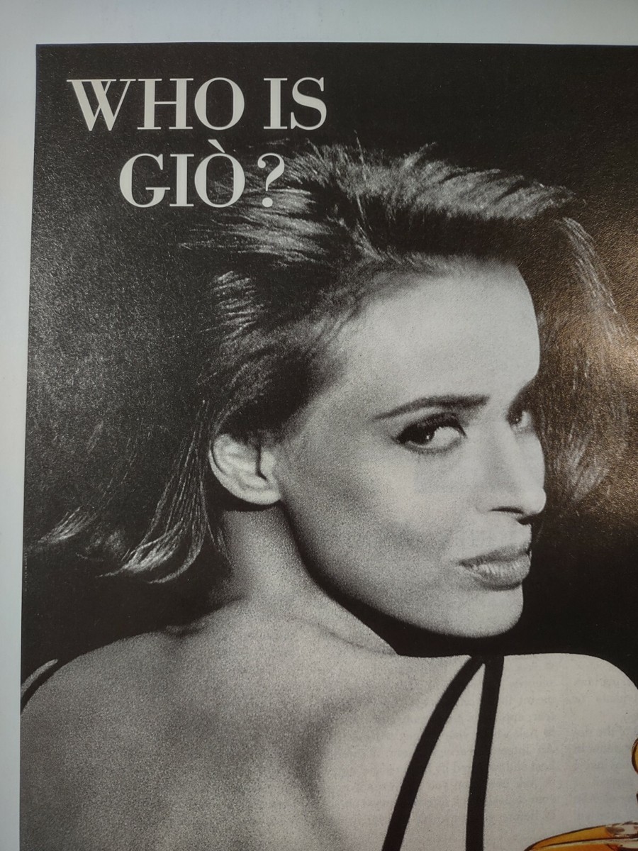Giorgio Armani Who is Gio Vintage 1980s Print Ad | eBay