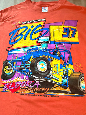 RARE XL Historical Big One1997 World of Outlaws Sprint Car Race T Shirt Eldora