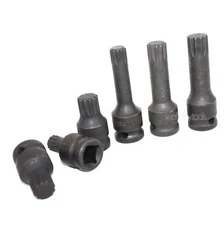 6 Piece 1/2" Square Drive Impact Spline Socket Bit Set 6pcs