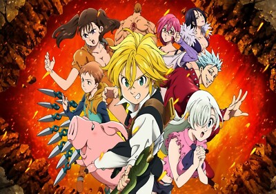 Seven Deadly Sins Anime Art Glossy Poster- Size A1 A2 A3 A4