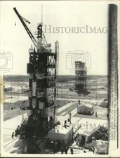 1958 Press Photo Vanguard rocket on launch pad, Cape Canaveral, Florida