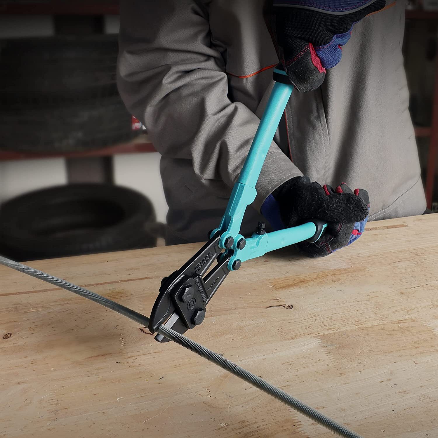 DURATECH 14'' Heavy Duty Bolt Cutter Bi-Material Ergonomic Rubber Grip Handle