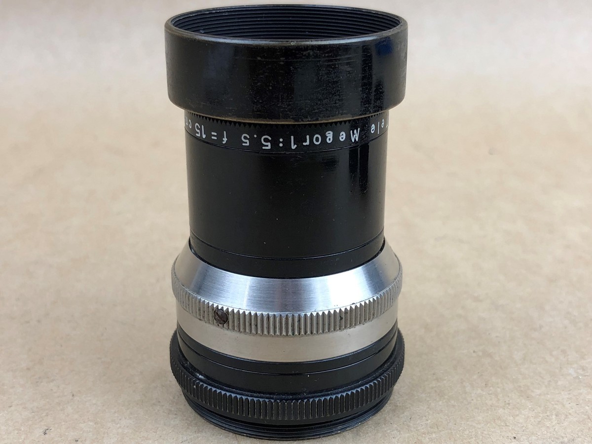 Meyer Gorlitz 15cm 150mm f/5.5 Tele Megor lens with hood Meyer Gorlitz 15cm 150mm f/5.5 Tele Megor lens with hood