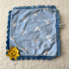 Disney Babies Blue Mickey Print Sun Plush Security Blanket