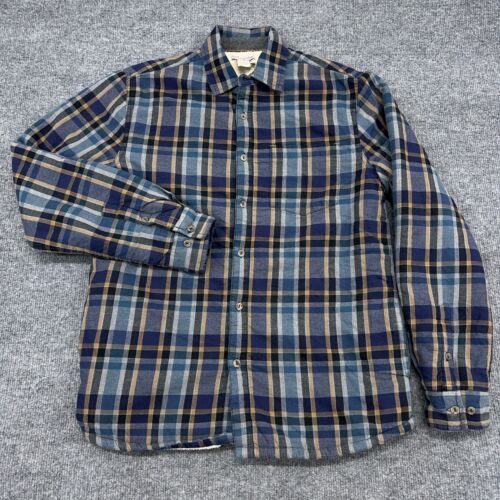 Carbon 2 Cobalt Shacket Mens Small Multicolor Plaid Flannel Sherpa Lined Pocket - Picture 2 of 10