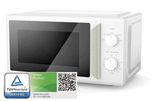 Comfee 700W 19L White Mini Microwave Oven Compact Design with InverTech