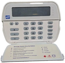 DSC ADT RFK5501 PowerSeries LCD Keypad, Used, White, Fully Functional