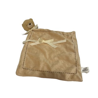 Hallmark Lil Cozy Brown Tan Teddy Bear Bow Plush Lovey Baby Security Blanket