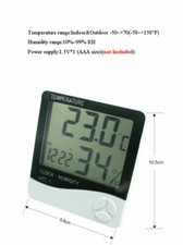 New Indoor Digital LCD Temperature Humidity Meter Clock Home Thermometer