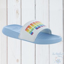 NWT PUMA POPCAT LUCKY PS AUTHENTIC YOUTH GIRLS BLUE SLIP ON SLIDES SANDALS