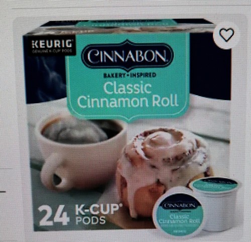 24 Count Cinnabon Classic Cinnamon Roll Light Roast Keurig K-Cups Coffee Pods