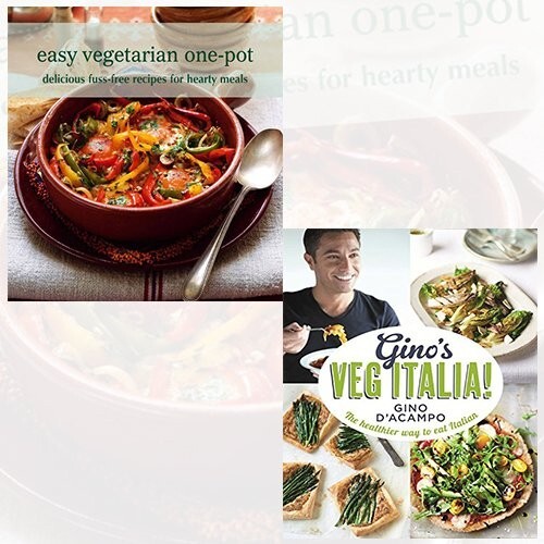Vegetarian Cookbook 2 Books Collection Set (Easy Vegetarian & Gino's Veg) New