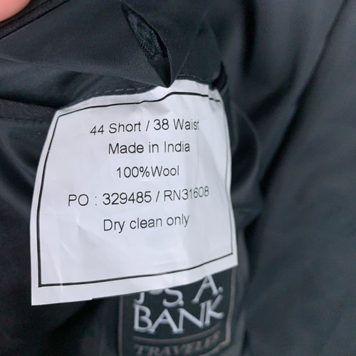 NWT JoS A Bank Traveler Suit Jacket Size 44S Black Tailored Fit Performance Wool - Picture 5 of 14