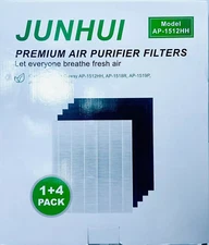 Junhui H13 HEPA Filter Compatible w/ Coway AP-1512HH AP-1518R AP-1519P  1+4 Pk