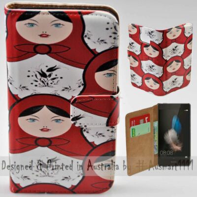 For Huawei Series - Matryoska Theme Print Wallet Mobile Phone Case Cover
