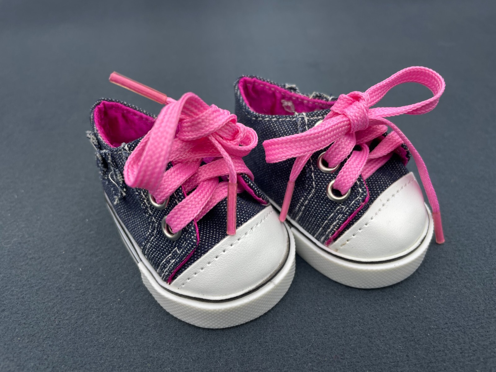 Sneakers Denim made for 18'' doll tie shoes outfit flats