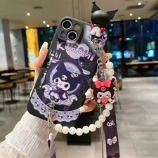 Kuromi Protective Case Cover w/Lanyard Pendant For iPhone Soft Shell w/Doll Gift