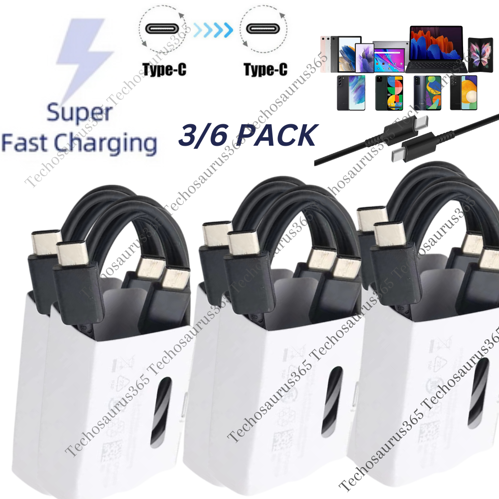3/6 Pack USB-C to Type-C Fast Charging Cable for Samsung LG PD Charger