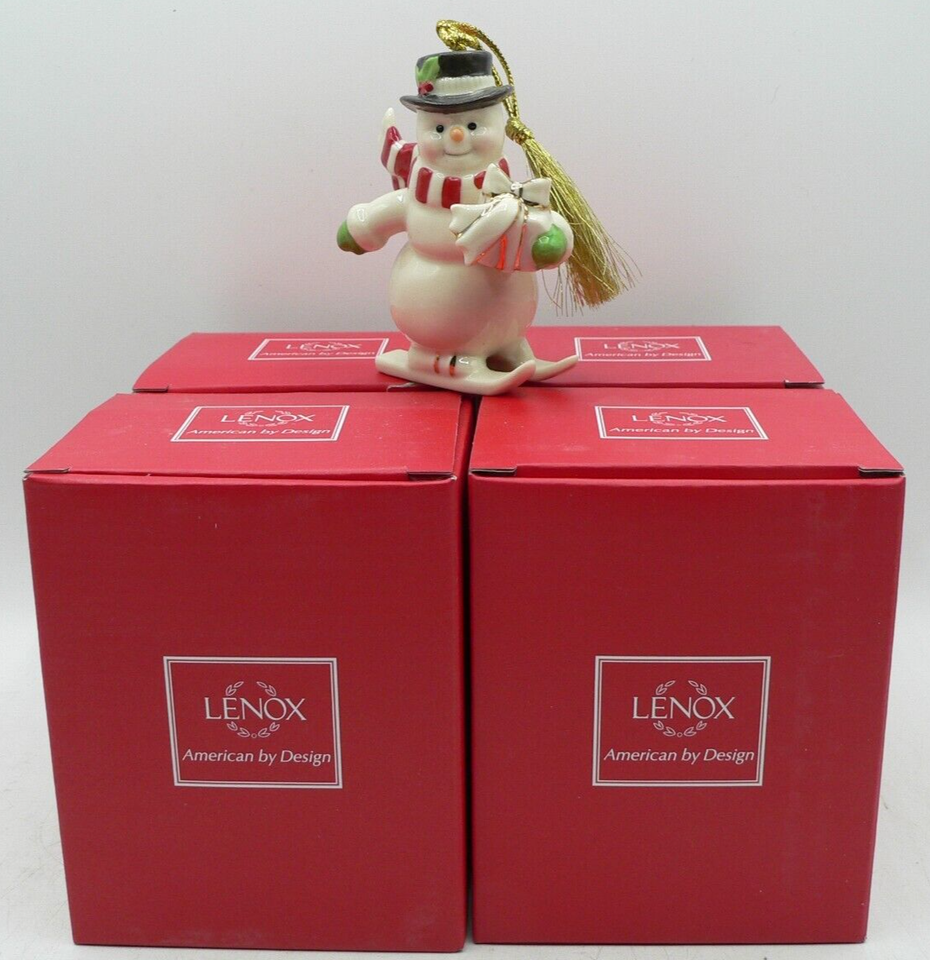 Lenox "Very Merry" Christmas Porcelain Ornaments Complete Set of 5