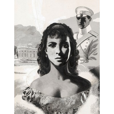 Band Design Leo Tolstoi Anna Karenina Collage Zeichnung XL Wandbild Leinwandbild