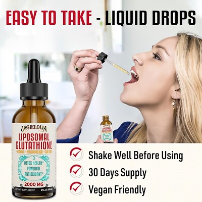 healthy drops liposomal glutathione LIPOSOMAL GLUTATHIONE LIQUID 2000mg Anti Aging Antioxidant Detoxifier  Jagielolia