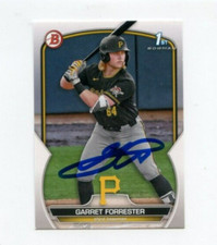 GARRET FORRESTER SIGNED 2023 BOWMAN DRAFT BASEBALL CARD AUTO