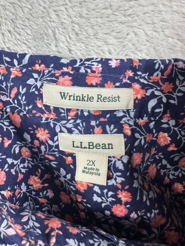 LL Bean Top Mujer 2X Camisa Floral Resistente a las Arrugas Preppy Bloomcore Exterior - Imagen 11 de 14