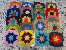   20-3-1/2" STAR GRANNY SQUARES BLOCKS 4 AFGHAN, AFGHANS ASSORTED