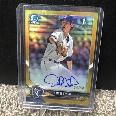 Daniel Lynch 2018 1st Bowman Chrome True Gold Refractor AUTO 34/50
