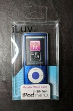 iLuv iCC308 Blue Metallic Wave Hard Case for Apple iPod 5th Generation Nano