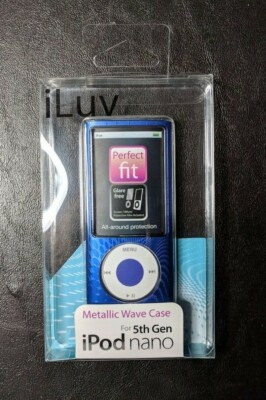iLuv iCC308 Blue Metallic Wave Hard Case for Apple iPod 5th