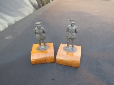 WELTKRIEG 1 PAAR BRONZE RAF FIGUREN ALS BUCHSTÜTZEN