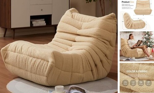 Bean Bag Chairs for Adults Giant BeanBag Chair Sofa Memory Foam Bean Bag Chair