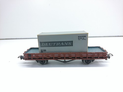 Piko H0 Niederbordwagen mit Ladung 63-30-08 - DR - ohne OVP # 8372 | Zustand: Gebraucht