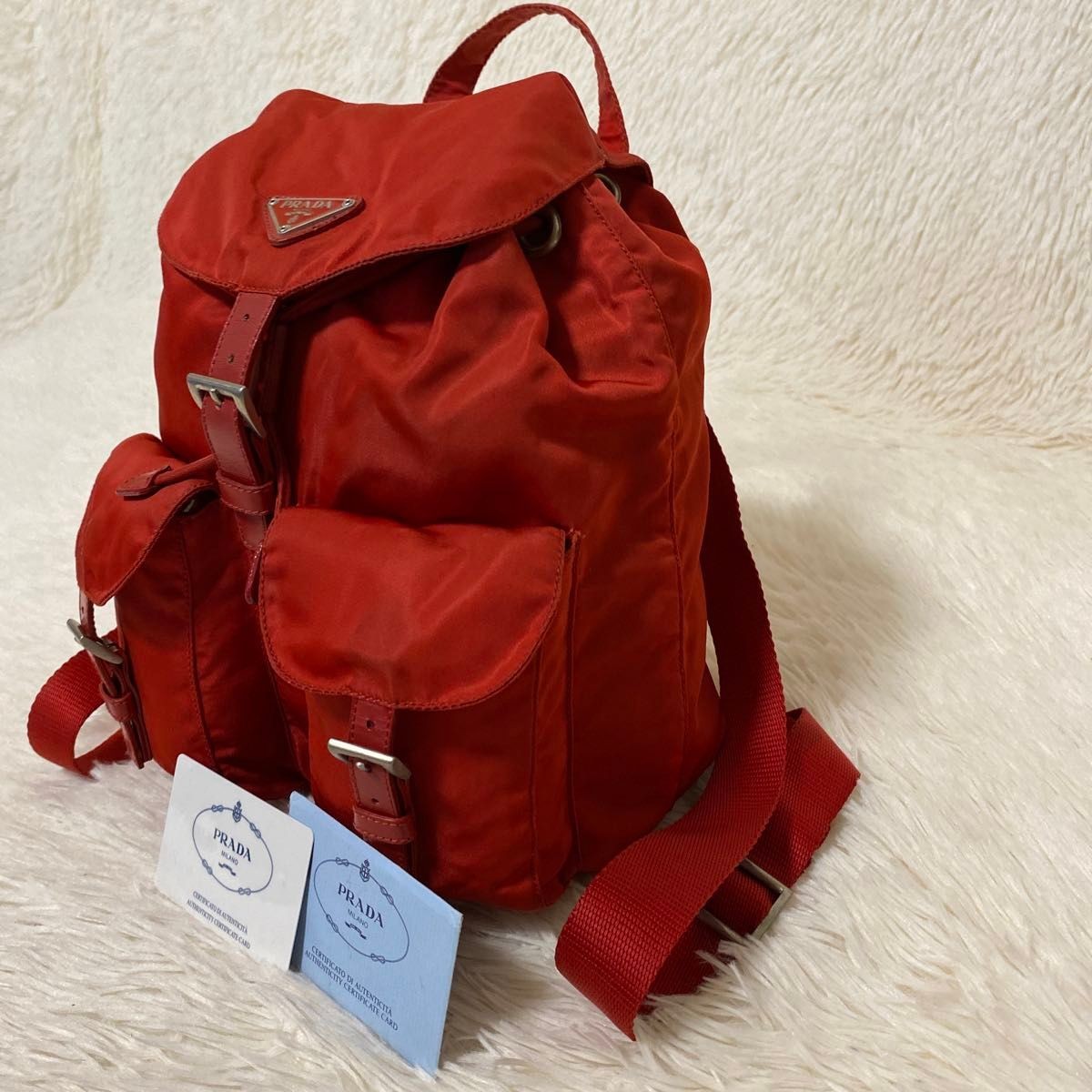 PRADA nylon backpack triangular logo Tessuto Vela… - image 2