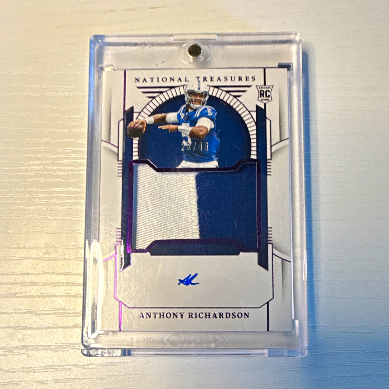 Panini 2023 National Treasures Anthony Richardson Rookie RPA Purple /49 Auto