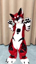 Long Fur Husky Dog Fox Mascot Costume Fursuit Halloween Suit Cosplay