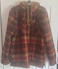 Vtg Legendary Whitetails Flannel Hooded Zip Up Jacket Mens L heavy maplewood