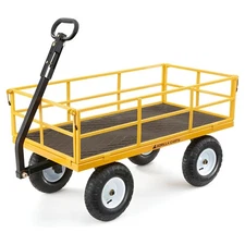Gorilla Carts Heavy Duty, 1200 lb Outdoor Garden Wheelbarrow, Yellow