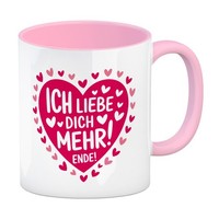 Rosa Herzen Kaffeebecher In Rosa - Ich Liebe Dich Mehr