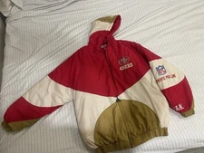 49ers NFL Puffer FullZip Hoodie Jacket Vintage 90s Large Men ProLine SF