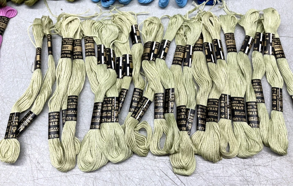 106 Skein Vintage Paragon 100% Cotton Filo Embroidery Thread Lot Blue Green Pink - Image 4 of 4